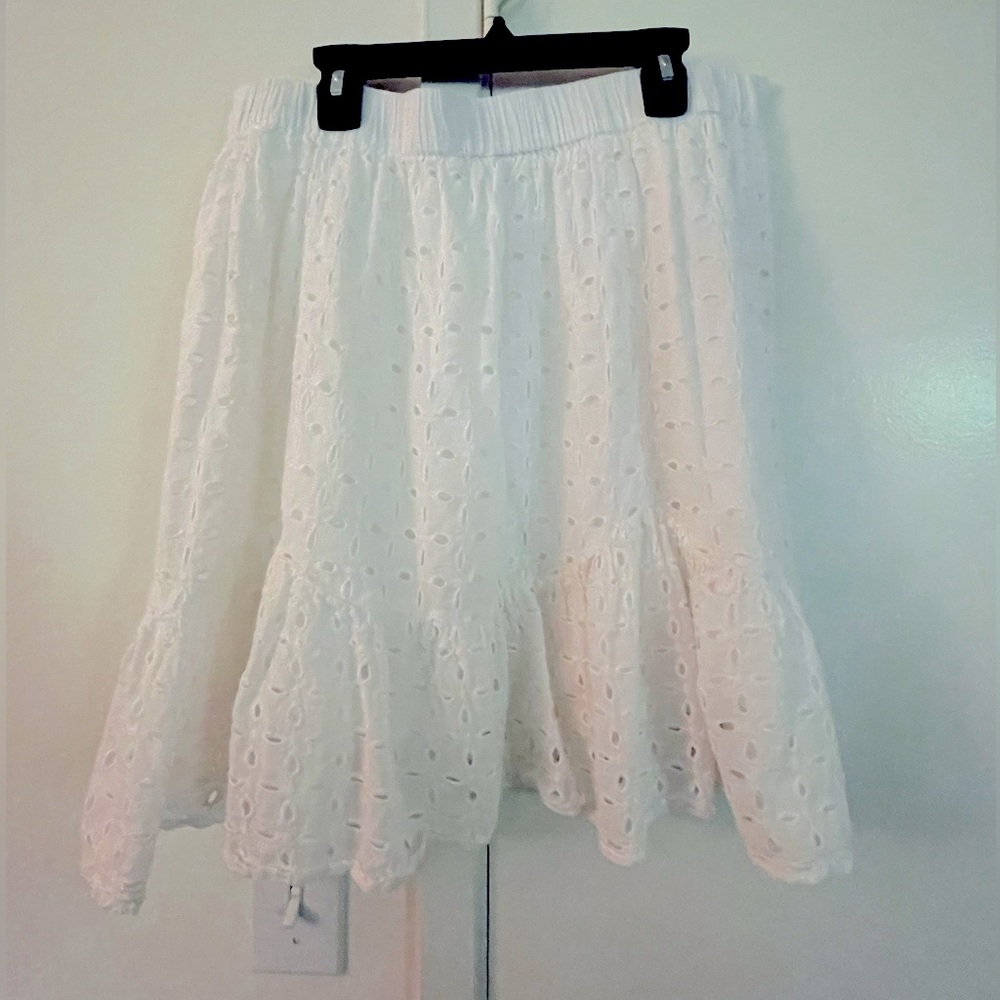 White Eyelet Ruffle Skirt - Picture 4 of 5